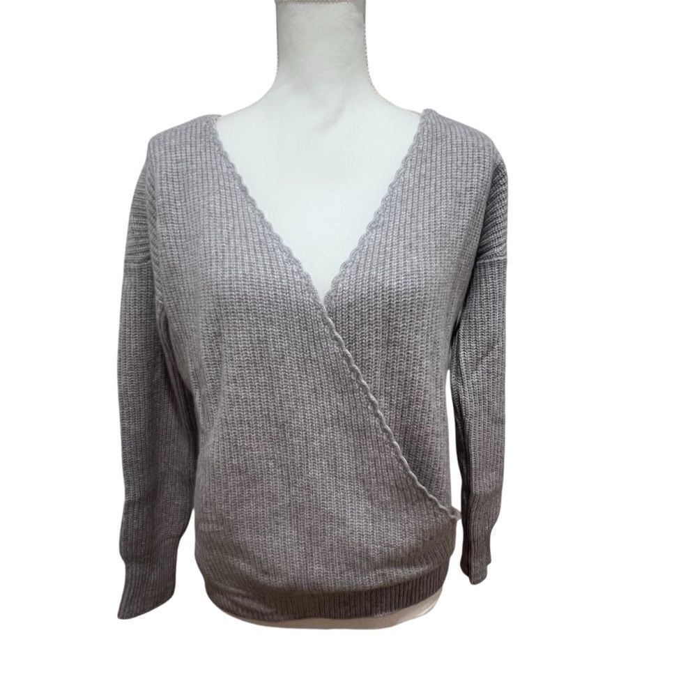 NWT Revolve One Grey Day 100% Cashmere women's wrap sweater size medium gray